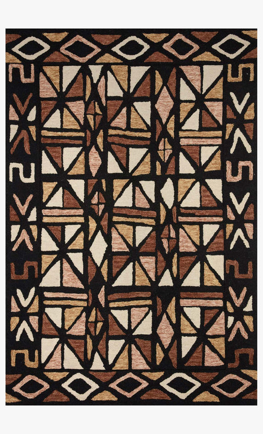 Hand Tufted Spice / Black Area Rug