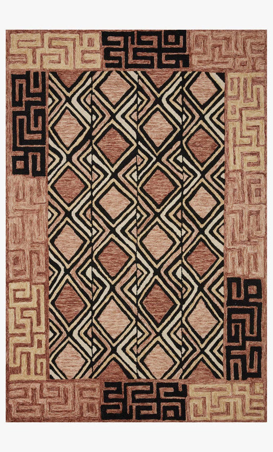 Hand Tufted Rose / Black Area Rug
