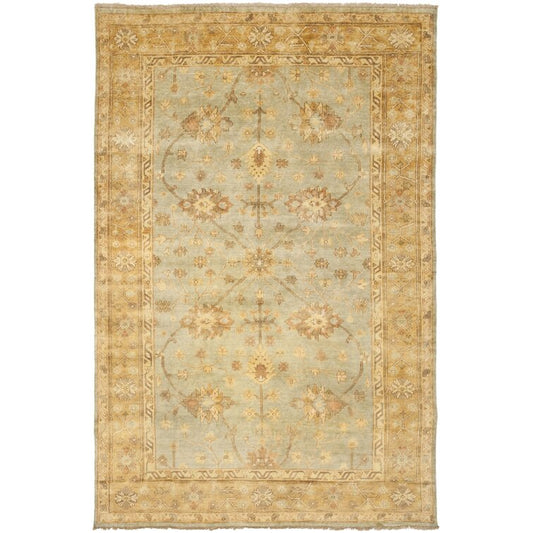 Beige and Orange Color, Oushak Wool Area Rug
