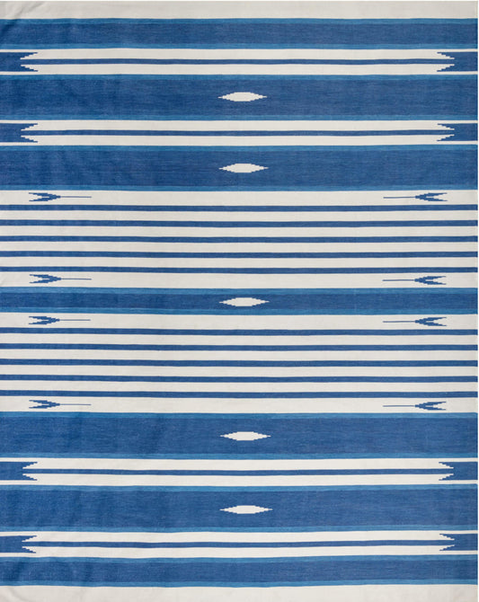 PALACE STRIPES – LONDON BLUES & OFF WHITE RUGS