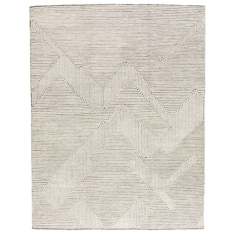 Cream Color Modern Design Wool Area Rug