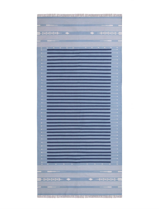 SANSKRIT CARNIVAL – SUMMER SKY WITH NAVY BLUE RUGS