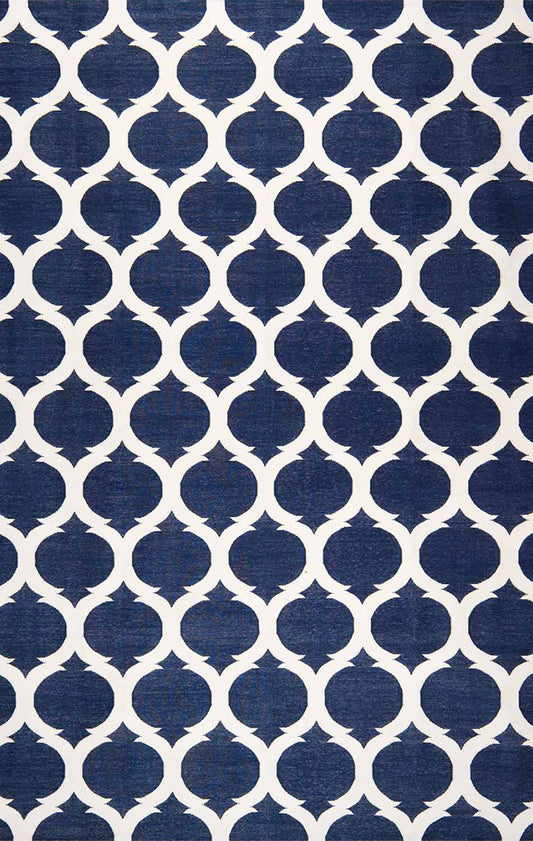 LATTICE – ROYAL NAVY & WHITE RUGS