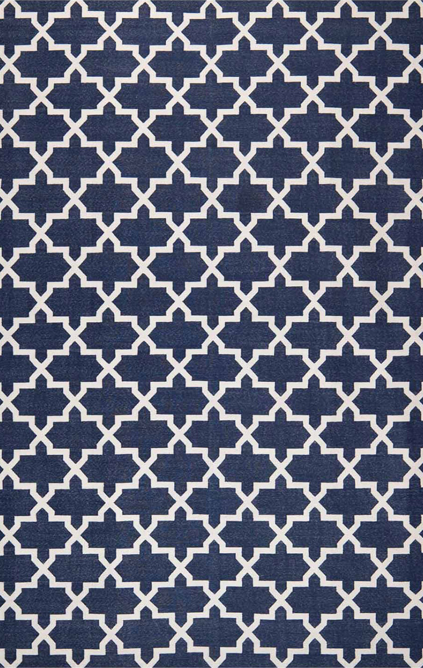 CASABLANCA – ROYAL NAVY & WHITE RUGS