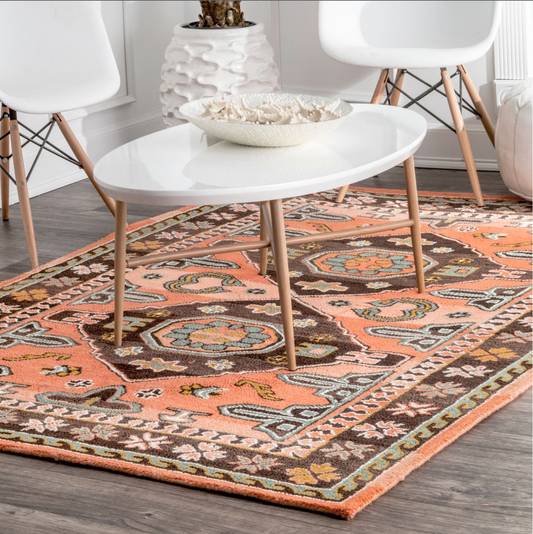 Orange Earthen Umber Area Rug