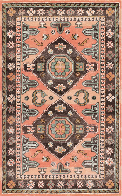 Orange Earthen Umber Area Rug
