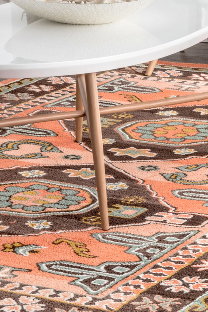 Orange Earthen Umber Area Rug
