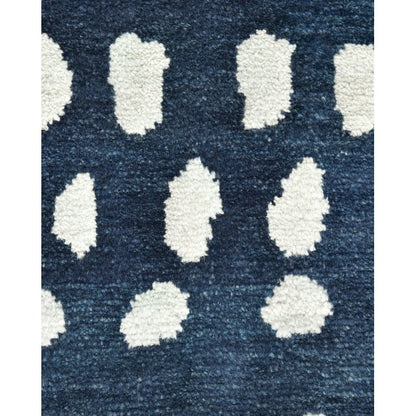 Blue and White Color  Wool Area Rug