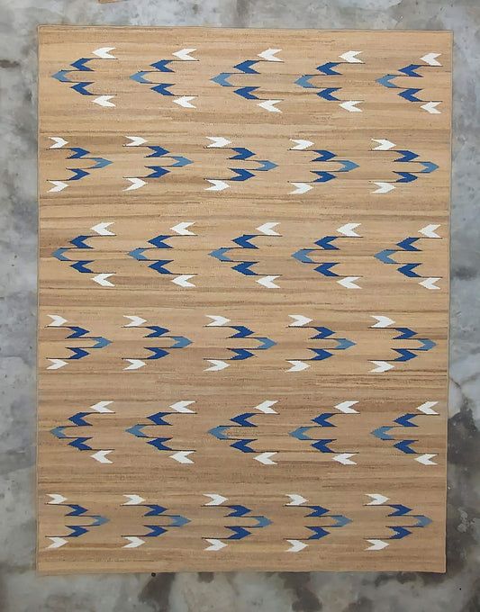 NATURAL JUTE & BLUE PARADE RUGS