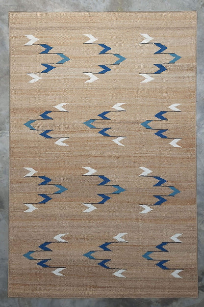 NATURAL JUTE & BLUE PARADE RUGS