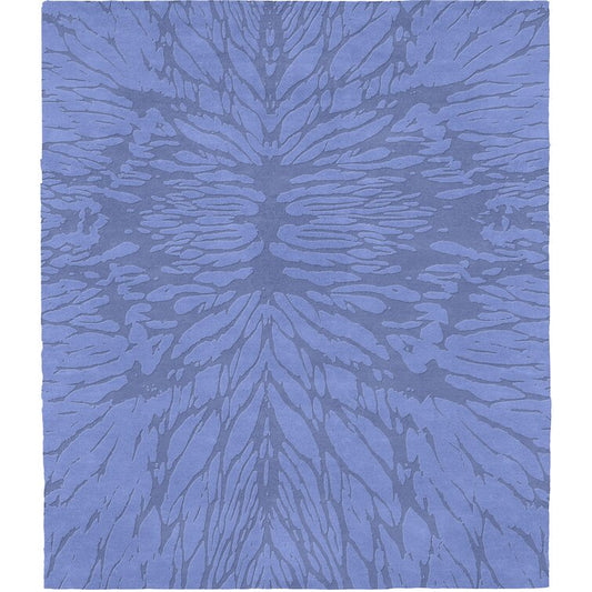 Water Blue Tufted Wool Abstract Area Rug