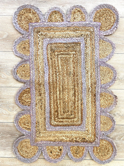 LILAC SCALLOPED JUTE Handwoven