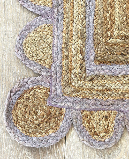 LILAC SCALLOPED JUTE Handwoven