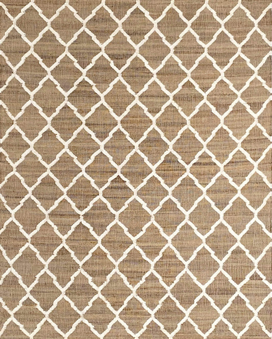 GARDEN TRELLIS – NATURAL JUTE & WINTER WHITE RUGS