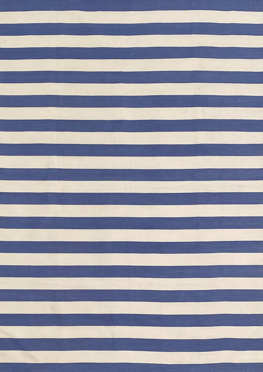 CARNIVAL STRIPES – PEACOCK BLUE & OFF WHITE RUGS